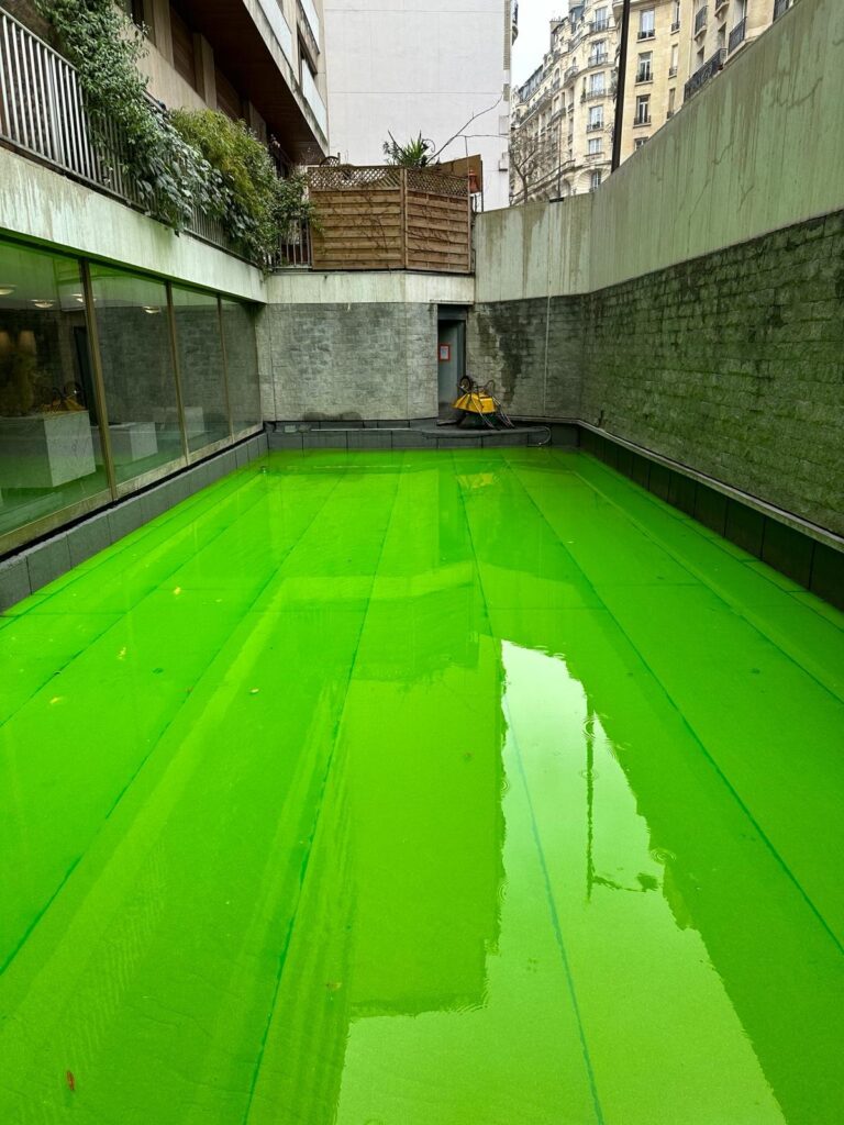 Mise en eau colorée terrasse complète