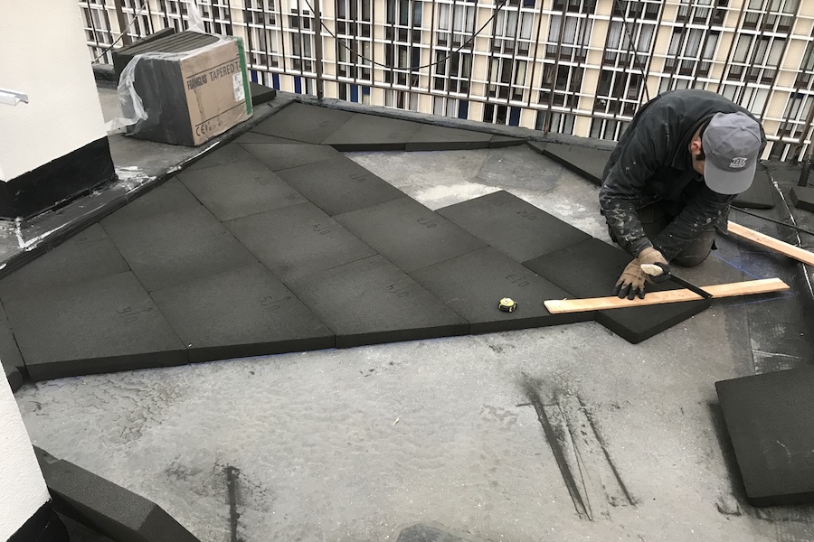 Pose de Foam glas penté
